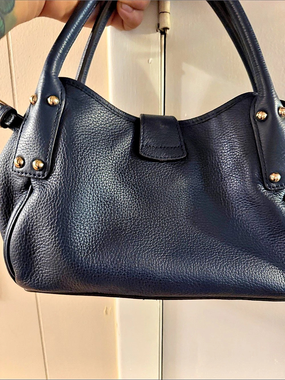 Dooney & Bourke Mary Pebbled Leather Shoulder Bag Blue